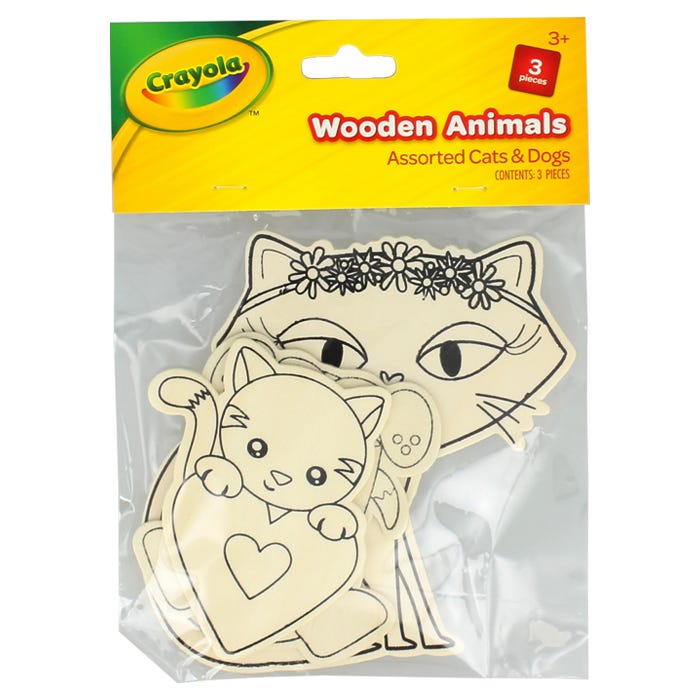 Crayola Wooden Animals Assorted Cats & Dogs RRP 1 CLEARANCE XL 99p